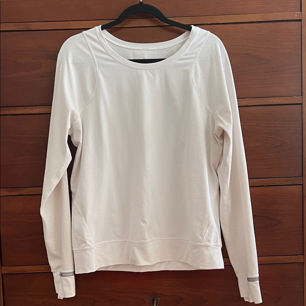 Lululemon Women's White Long-Sleeve Athletic Top